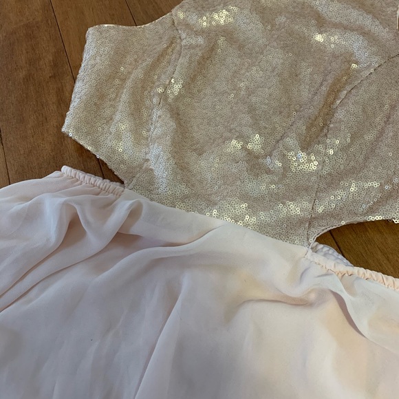 Lulu’s Matte Rose Gold Sequin Dress - Picture 7 of 8